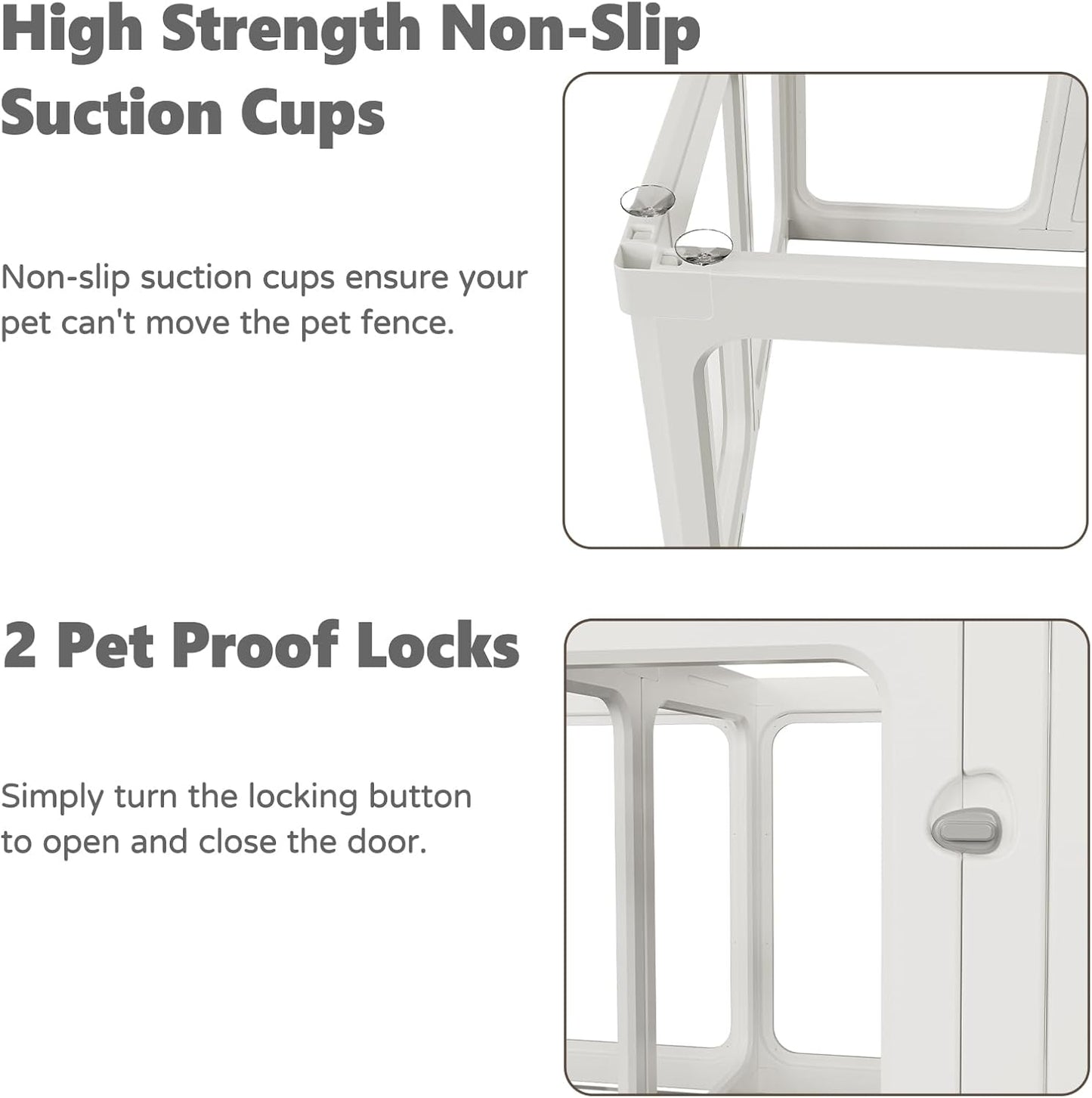 Clear Acrylic Dog Playpen with Door, for Puppy Cat Rabbit Transparent Pet Pen, Dog Playpen Indoor, Dog Fence, Easy Assemble & Cleaning Dog Pen for Small & Medium Dogs (23.6“ Height, 14PCS)