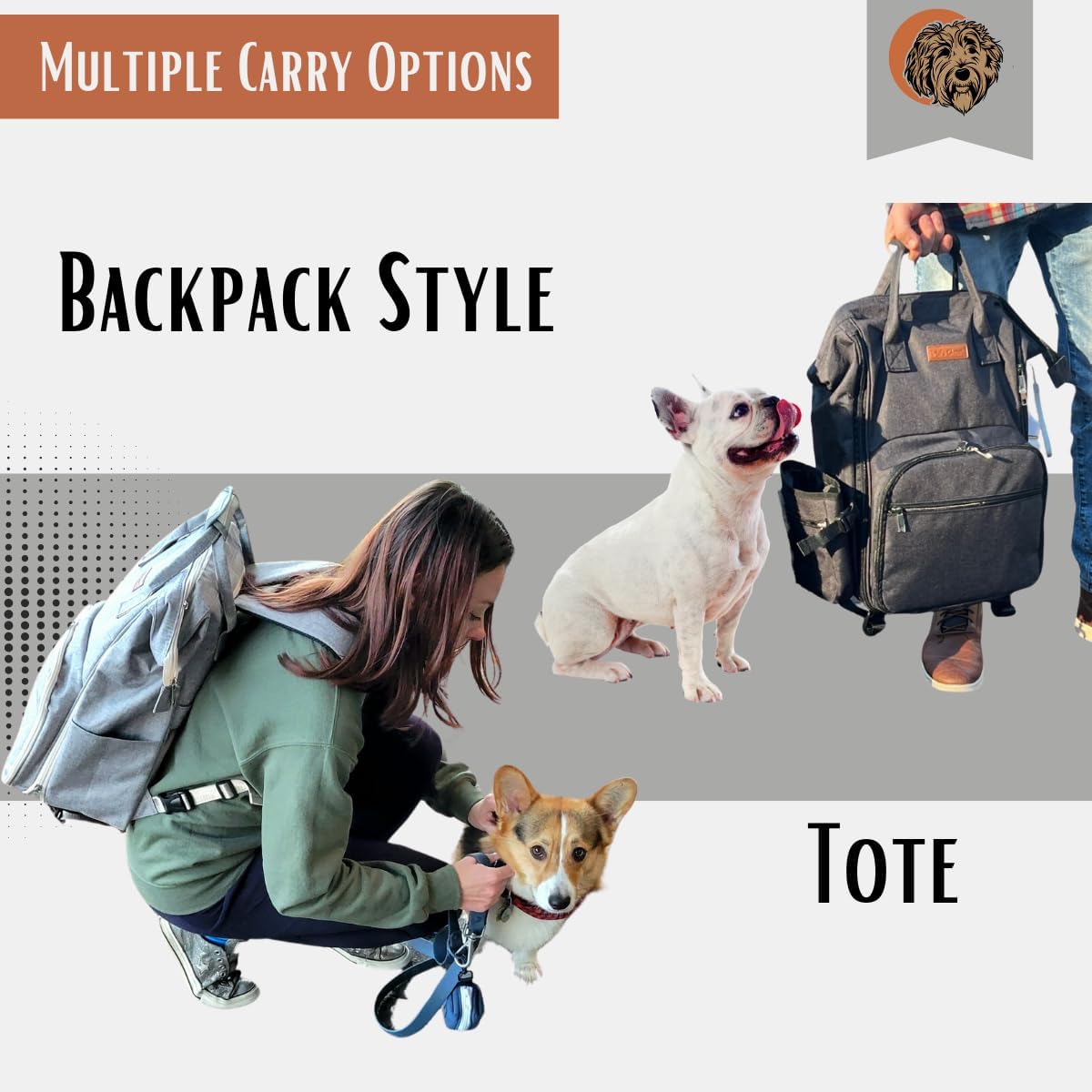 Tito's Closet Dog Travel Bag Includes Dog Travel Accessories 2-Pack Dog Travel Bowl, 2 Dog Food Containers, Dog Treat Bag (Black), DB2024 - Pawvie
