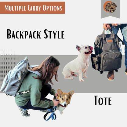 Tito's Closet Dog Travel Bag Includes Dog Travel Accessories 2-Pack Dog Travel Bowl, 2 Dog Food Containers, Dog Treat Bag (Black), DB2024 - Pawvie