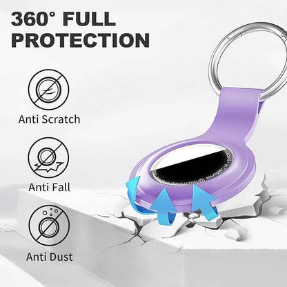 Case for AirTag 2nd Gen (2026) & 1st Gen, Silicone Holder Keychain Key Ring, Protective Cover for Apple for Air Tags, GPS Finder Accessories for Bags, Pets, Kids, Luggage, Lilac