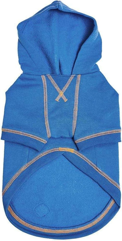 Blueberry Pet Essentials Hoodie – 18″ Cotton‑Blend Sweatshirt with Hood, Alaskan Blue, Machine‑Washable Dog Jersey