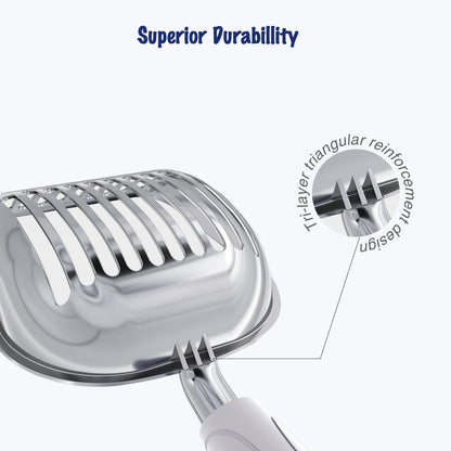 WePet Cat Litter Scoop, Aluminum Alloy Sifter, Kitty Metal Scooper, Deep Shovel, Long Handle, Poop Sifting, Kitten Pooper Lifter, Durable, Heavy Duty, for Litter Box