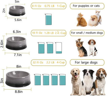 Sweejar Gradient Dog Bowl, Ceramic Dog Food Dish for Puppy and Kitten, Porcelain Pet Bowl for Food and Water 8 oz (Beige)