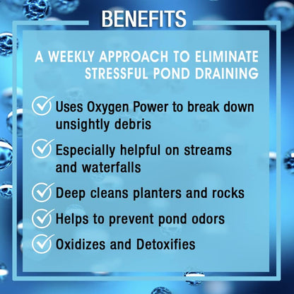 MICROBE-LIFT OPCMD Oxy Pond Cleaner Treatment for Ponds, Fountains, and Water Gardens, Deep Cleans Light to Heavy Debris on Rocks, Waterfalls, and Planters, 8 Pounds