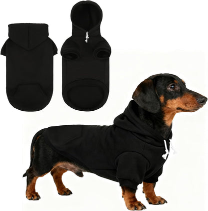 KOOLTAIL Dachshund Dog Hoodie - Soft and Warm Dogs Hoodie Sweater with Leash Hole and Pocket, Pet Winter Coat, Cold Weather Clothes Sweatshirt for Small Medium Large Dogs Puppy Cat Boys Girls L