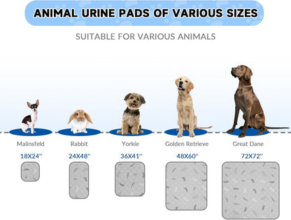 Washable Pee Pads for Dogs - 2 Pack Puppy Pads with Super Absorbent, Non-Slip, Reusable Pee Pads Specifically Designed for Dog Playpen, Crate, Whelping Box, Floor - 36" x 41", Grey