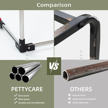 Pettycare Portable Travel Dog Crate 4-Door Soft Sided 30 Inch Collapsible Dog Crate with Curtains Durable Mesh Foldable Pet Kennel Soft Crates for Medium Dogs Indoor & Outdoor Olive Green