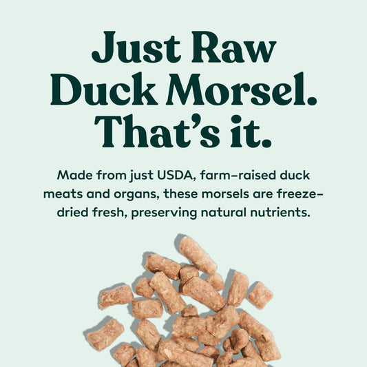 Little Hunter Freeze Dried Dog Treats - Duck Morsel - Raw Single Ingredient Duck Morsel Dog Treats for Snacks, Training, Dog Food Toppers - All Natural, Healthy Dog & Puppy Treats, 2 oz