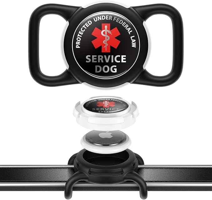 Dog AirTag Holder for Dog Collar, Soft Silicone Slide-On Case for Apple AirTag, No-Dangle Quiet Protective Holder with High-Contrast Message Designs