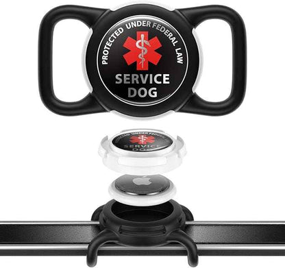 Dog AirTag Holder for Dog Collar, Soft Silicone Slide-On Case for Apple AirTag, No-Dangle Quiet Protective Holder with High-Contrast Message Designs