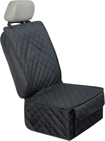 Waterproof Front Seat Cover Dog Car Seat Covers Nonslip and Full Protection with Side Flaps Fits Most Cars, Trucks, SUVs(Black, 1Pack) - Pawvie