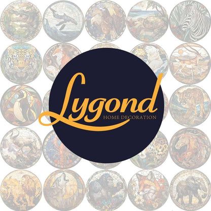 Lygond Metal Tin Sign - Circular Stained Glass Snake Vintage Sign for Garden - 8x8 Inches