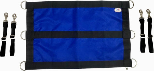 Majestic Ally 1200D 29"x19" Horse Stall Guard with Replaceable and Adjustable Length Straps and Replaceable Hardware (Royal Blue Black)