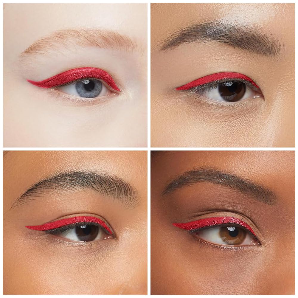 evpct 1Pcs Red Gel Eyeliner Pencil Eye Black Face Paint Stick Makeup Set Waterproof Matte Cream Crayon Eyeliner Pencil Set Cat Eye Liners Eyeshadow Guide delineador de ojos contra el agua