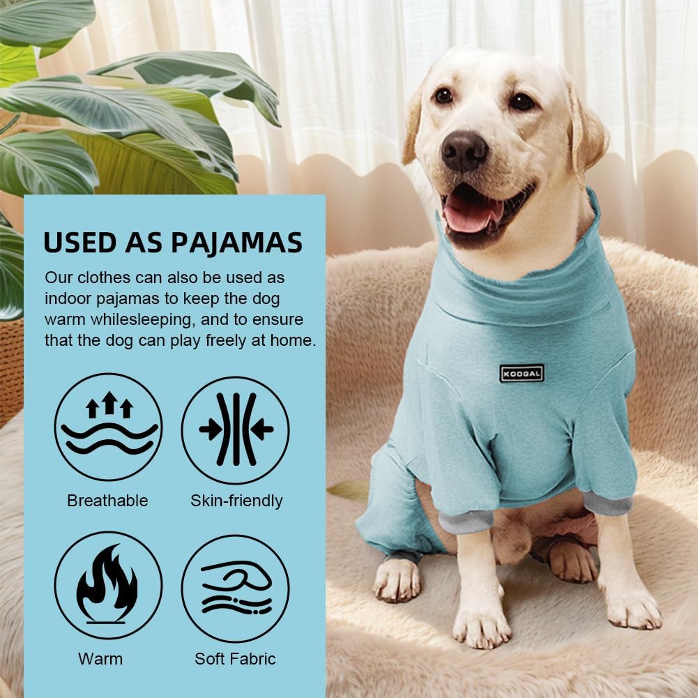 Dog Pyjamas PJS Sweater Clothes and Home Clothing Suitable for Medium to Large Breeds of Dogs, Dog Neutering Suits, Extra-Large Stretch Fabric, Four-Legged Clothes(Thin Blue, 5XL)