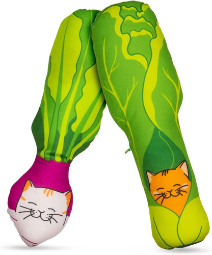 KittiVeggi 2-Pack Organic Silvervine Catnip Substitute Toys for Cats & Kittens | 100% All-Natural Wild Harvested Silvervine | 2 Refillable Vegetable Kicker Cat Toys