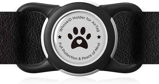 Airtag Dog Collar Holder, Durable & Lightweight Airtag Case, Slide-on Waterproof Protective Air Tag Holder for Dog Collar - for Dogs and Cats (Black, Medium)