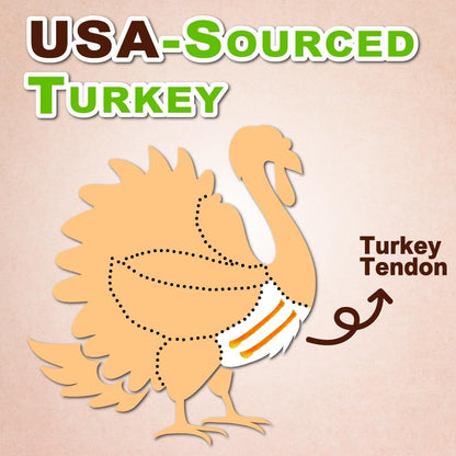 Afreschi Natural Turkey Tendon Ring (L) 10 oz, USA-Sourced Turkey Tendon, All Natural Puppy Chew, Hypoallergenic, Rawhide Alternative,for Large Breeds