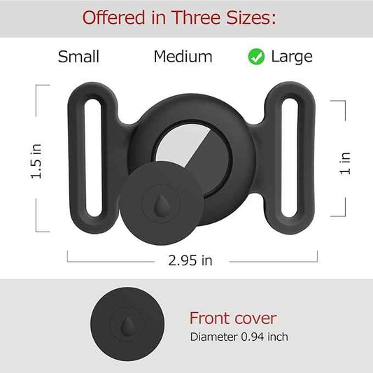Dog Safety Pendant, Collar Holder for AirTag 2nd & 1st Gen, Pet Tracker Accessory for Dog GPS Tracking, Durable Silicone, Waterproof & Shock-Resistant, Anti-Scratch Anti-Loss(Dark Green, Large)