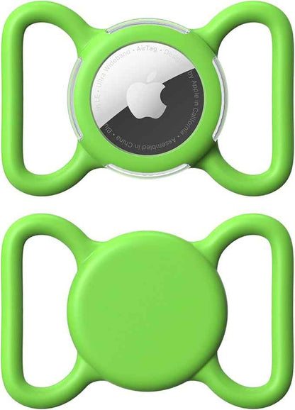 Waterproof Airtag Holder for Dog Collar, Soft Full-Body Protective Airtag Holder for Dog & Cat Collars, Ultra-Durable, Easy Installation, Lightweight Clear Airtag Case (Green, Large)