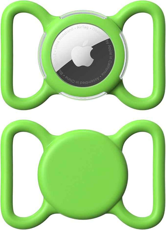 Waterproof Airtag Holder for Dog Collar, Soft Full-Body Protective Airtag Holder for Dog & Cat Collars, Ultra-Durable, Easy Installation, Lightweight Clear Airtag Case (Green, Large)