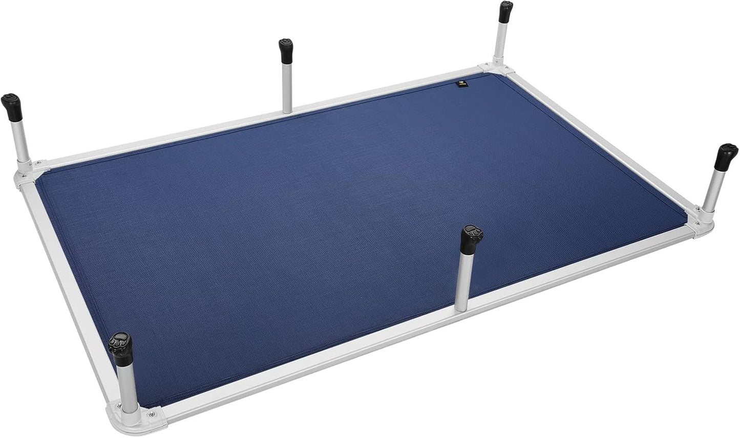 Veehoo Chew Proof Elevated Dog Bed - Cooling Raised Pet Cot - Silver Aluminum Frame and Durable Textilene Mesh Fabric, Unique Designed No-Slip Feet for Indoor or Outdoor Use, Blue, XX-Large, CWC2003