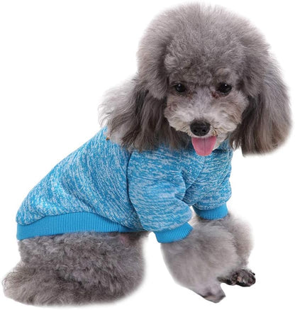 Jecikelon Dog Clothes Dogs Sweater Soft Puppies Clothing Winter Puppy Sweaters Warm Outfit for Dogs Small XXS XS Cat Apparel (Light Blue, XS)
