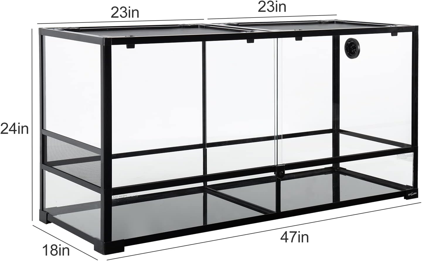 REPTIZOO 88 Gallon Large Reptile Terrarium 48" x 18" x 24" Knock-Down Glass Reptile Tank with Double Hinge Door & Screen Ventilation, Supporting Used as 2 Separate Habitats Easy Assembly - Pawvie