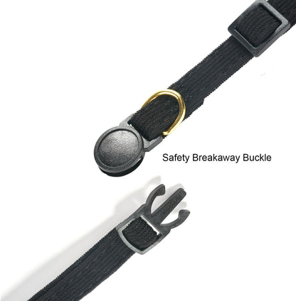 2 Pack Soft Corduroy Cat Collars with Bow Tie & Bell, Adjustable Breakaway Cotton Kitty Bowtie Collar for Male Boy Cats (Black & Brown)