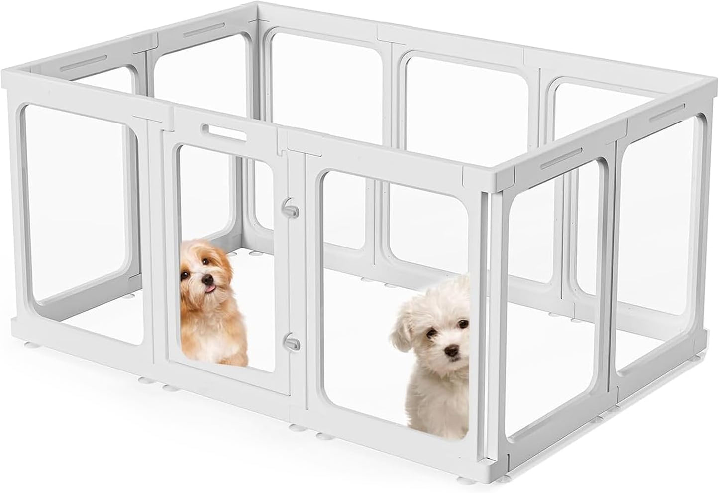 Acrylic Dog PlayPen, Clear Dog Play Pen for Puppy Cat Rabbit, Easy Assemble Pen, Preferable Small Cage, 23.6" H, 10Pcs