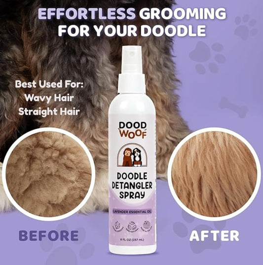 Dog Detangler Spray Dematting for Doodle - Natural Dog Leave in Conditioner Spray for Grooming and Mat Removal, Detangler Spray for Dogs Matted Hair, Puppy Poodle Detangler & Grooming
