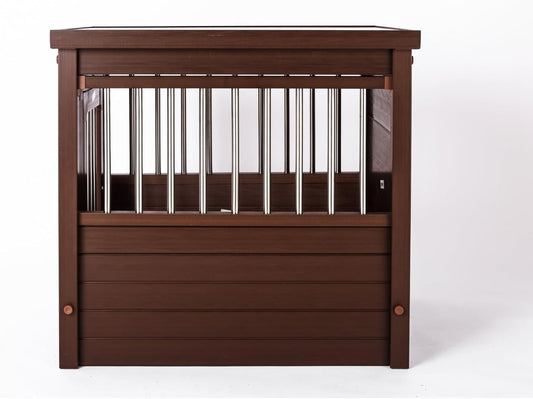 New Age Pet ECOFLEX Dog Crate End Table - Furniture-Style Pet Crate for Crate Trained Dogs - Stainless Steel Tubing & a Latched Closure - 10 Year Manufacturer's Warranty