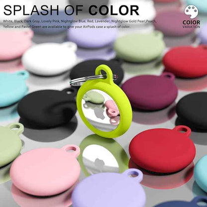 oakxco for Airtag Keychain Silicone Neon Green, Airtag Holder with Key Ring, Air Tag Cover Cute Accessories for Kids, Luggage, Car Dog Collar, Car, Compatible with Apple Airtag Case Waterproof, Lime
