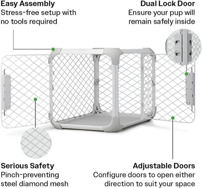 DIGGS Evolv Dog Crate - Slim, Durable Dog Kennel with Removable Ceiling Panel and Modular Design - Safe, Stylish, and Convenient (Ash, Intermediate)