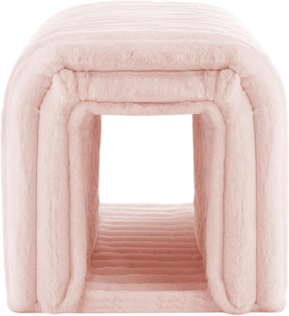 Storage Bench Pet Supplies Corduroy Bench Cat's nest to Hide for The Living Room, Entryway and Bedroom (Pink)
