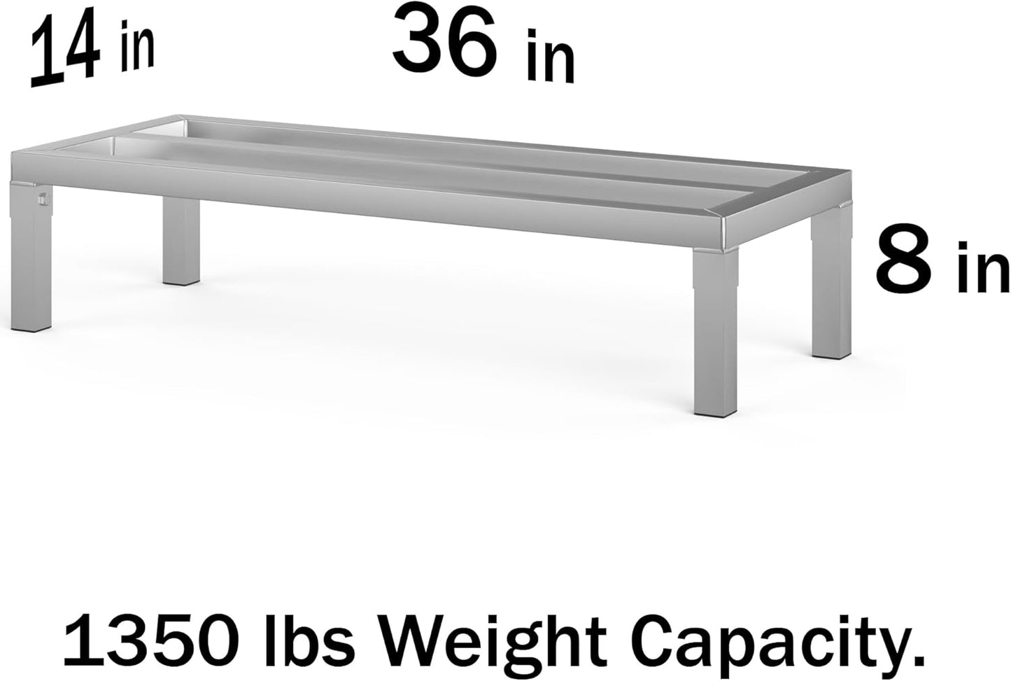 14 in X 36 in. Aquarium Stand | Industrial Style Aluminum Fish Tank Base with Open Frame Design