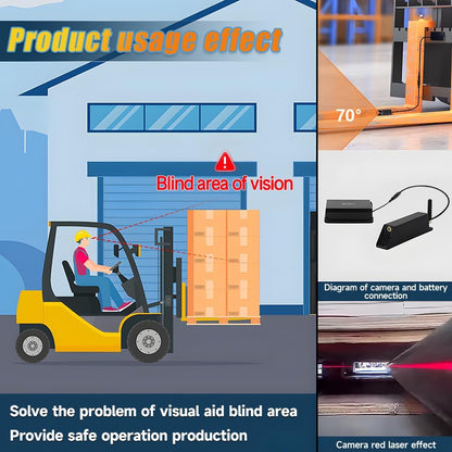 7-inch Forklift Reversing Monitor, HD Night Vision 1080P Magnetic Wireless Reversing Camera, Waterproof IP68, IR Laser Positioning Camera for Forklifts, Vans, Trucks and Trailers