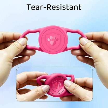 for Airtag Dog Collar Holder – IP68 Waterproof Dog Air Tag Holder for Dog Collar, Anti-Lost & Durable Silicone Case, Compatible with Apple AirTags (Rose Red)