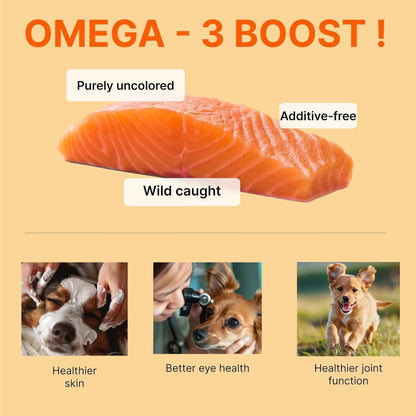 Puppyluv Treat - Freeze Dried Salmon Dog & Cat Treats, Wild Caught, Single Ingredient, Natural High Protein & Fish Oil, Grain Free Gluten Free, 3.2oz