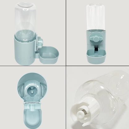 Rabbit Water Bottle 17 OZ Bunny Hanging Water Fountain Automatic Guinea Pig Water Dispenser No Leak Drinking Feeder for Bunny Chinchilla Hamsters Cat Dog Small Animals (Blue)