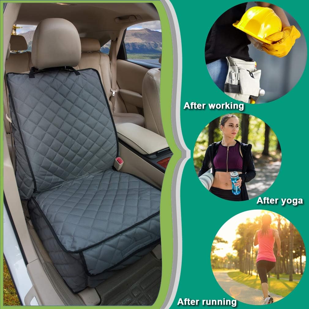 Waterproof Front Seat Cover Dog Car Seat Covers Nonslip and Full Protection with Side Flaps Fits Most Cars, Trucks, SUVs(Grey, 1Pack) - Pawvie