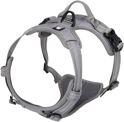 TRUE LOVE Adjustable No-Pull Dog Harness Reflective Pup Vest Harnesses Comfortable Control Brilliant Colors Truelove TLH5651(Gray,XS)
