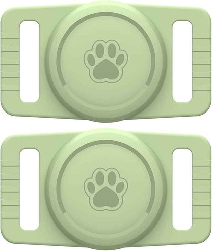 for Airtag Dog Collar Holder 2 Pack,Waterproof Dog Collar Holder for Apple AirTag(Gen 1 & 2),Silicone Air Tags Case for Dog Collars(Light Green)