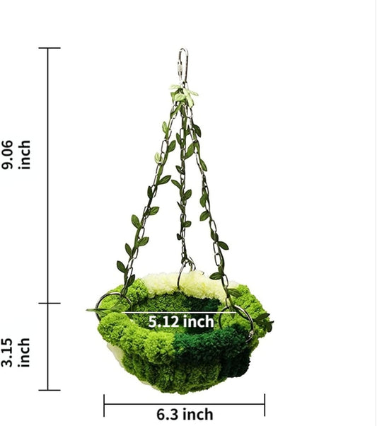 Bird Nest Hanging Hammock Bed Toy for Small Medium Pet Parrot Parakeet Cockatiel Conure Cockatoo Amazon Lovebird Budgie Finch Canary Hamster Rat Gerbils Chinchilla Cage Stand Perch (Multicolor)