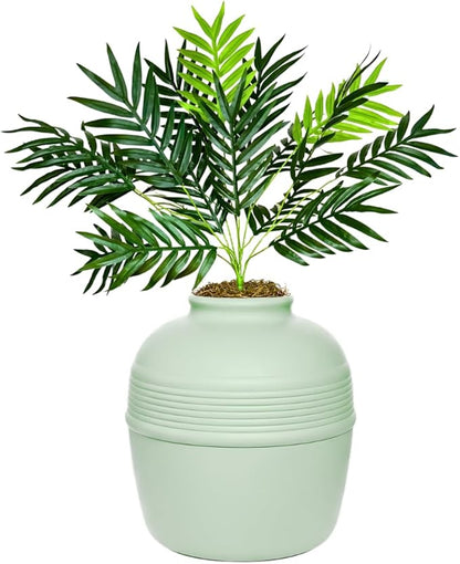 Good Pet Stuff Hidden Litter Box Planter, Decorative Cat Litter Enclosure with Carbon Filter, Artificial Plant, Easy Clean, Improved Design, Round Style, Base Kit, Sage Green