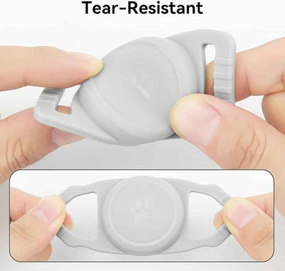 for Airtag Dog Collar Holder 2 Pack,Waterproof Dog Collar Holder for Apple AirTag(Gen 1 & 2),Silicone Air Tags Case for Dog Collars(Light Gray)