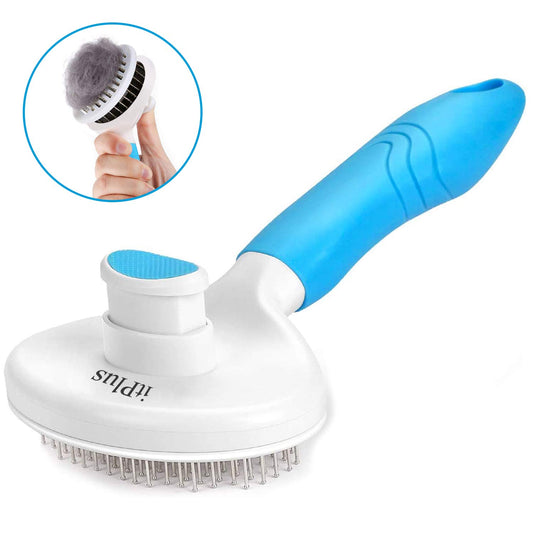 Cat Self Cleaning Slicker Brush, Pets Skin Friendly Grooming Brushes for Shedding Dogs Cats Hair Easy to Remove Loose Undercoat with Long or Short Hairs Pet Massage Tool for All Hair Type- UPGRADED