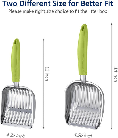 WePet Cat Litter Scoop, Aluminum Alloy Sifter, Kitty Metal Scooper, Deep Shovel, Long Handle, Poop Sifting, Kitten Pooper Lifter, Durable, Heavy Duty, for Litter box
