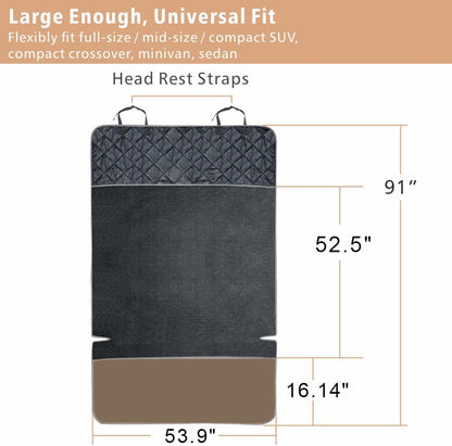 F-color SUV Cargo Liner for Dogs, Water Resistant Pet Cargo Cover Dog Seat Cover Mat for SUVs Sedans Vans with Bumper Flap Protector, Non-Slip, Large Size Universal Fit, Brown - Pawvie