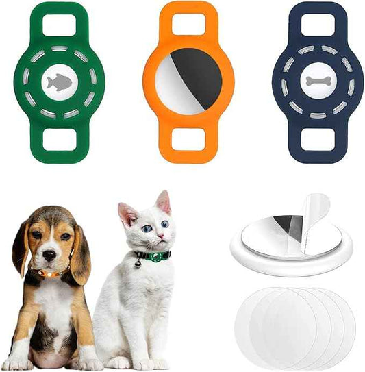 3-Pack Cat Collar Holder for Apple AirTag 2021 - Navy & Green & Orange
